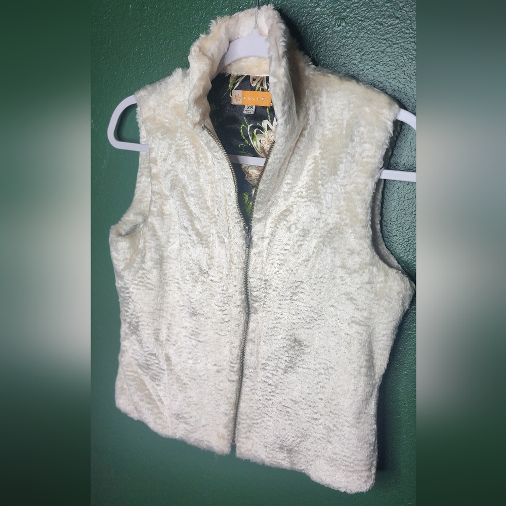 Cream Fuzzy Vest